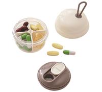 Zasdvn Pilulier de voyage - 4 compartiments - Petite boîte à médicaments portable - Pour le lieu de travail, les trajets en déplacement, la randonnée, le sac à main, la poche de pantalon - Pour