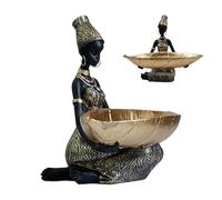 Zasdvn Plateau à Fruits | Plat de Service Élégant pour Buffets et Réceptions avec Motif Femme Africaine,Ornement de Table en Résine Décoratif pour Salon Mariage Bureau Restaurant Présentation
