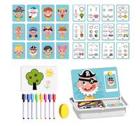 Zasdvn Puzzle facial magnétique - Jeu de voyage - Visages magnétiques - Jouet éducatif STEM - Motricité fine - Cadeau d'anniversaire d'enfant pour enfants à partir de 3 ans