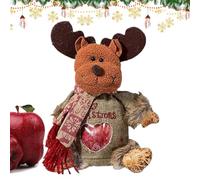 Zasdvn Sac surprise de Noël 3D Père Noël Renne - Sac à fermeture éclair réutilisable pour les fêtes, les bonbons, les aliments, la décoration de fête