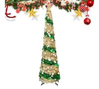 Zasdvn Sapin De Noël | Arbre De Noël Artificiel Dépliable Instantané - Décoration Fête Bureau Maison Toussaint Angle Porche Cheminée | pour Intérieur Fête et Célébration
