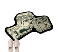 Zasdvn Tapis pour chambre à coucher, tapis de billet de 100 dollars, paillasson, antidérapant, tapis confortable, tapis d'argent tapis de cuisine en velours cristal, chambre à coucher salon-