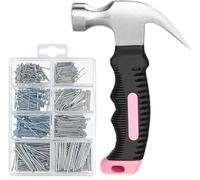 ZAselect Assortiment de 560 petits clous pour accrocher des photos et petit marteau de 325 g, mini marteau avec matériel de clous assortis