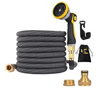 ZAselect Tuyau d'arrosage de jardin 45,7 m 150 pi extensible avec tube intérieur double en latex le plus solide, anti-fuites, tuyau magique avec pistolet à 9 fonctions, version étendue