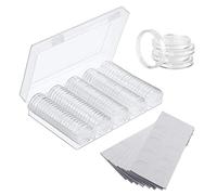 Zasiene Capsules Pièces 100 pièces 30mm Capsules Pièces de Monnaie Titulaire Collection Monnaie en Plastique Transparent avec 100 pcs Joints en Mousse eva pour Collection Pièces de Monnaie