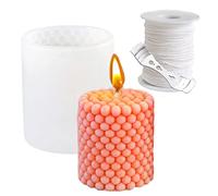 Zasiene Moule à Bougie en Silicone Moule à Savon Moules DIY Bougies Moule Moules à Bougies DIY Bougies Moule avec Porte-Mèches Set pour Bougies Moule à Bougie Bricolage Partie Décoration