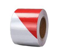 Zasiene Ruban de Signalisation Rubalise Rouge et Blanc Bande Reflechissante Autocollante Avertissement De La Circulation Nuit De Autocollant Reflechissant Voiture Marquage Sol,5cm x 10m