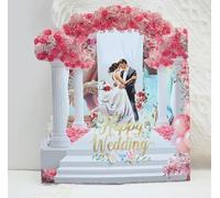 Zasjon Carte Mariage Félicitation Originale, 3D Carte de Voeux Mariage Pop Up de Voeux Stéréoscopique de Mariage Rose, Convient pour Les Cérémonies de Mariage, Anniversaire de Mariage