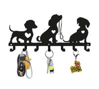 Zasjon Porte Clef Mural Accroche Clef Mural avec 7 Crochets, Patère en Métal Noir Multifonctionnel Décoratif Rangement pour Clés, Mur, Entrée, Couloir, Bureau, Porte