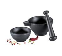 Zassenhaus 0000076073 Mortier 3 pièces, en Fonte, Noir