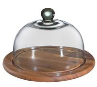 Zassenhaus Cloche à fromage avec couvercle en verre, acacia Ø 25 cm 55863