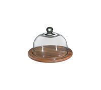 Zassenhaus Cloche à fromage Acacia 25 cm avec couvercle en verre marron