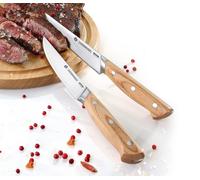 Zassenhaus : Ensemble De 2 Couteaux À Steak Lame Lisse Poignée En Bois Pakka