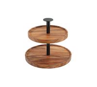 ZASSENHAUS Étagère 2 niveaux 22cm Acacia Marron foncé marron