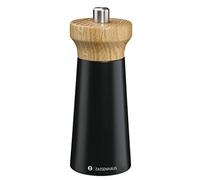 Zassenhaus Moulin à poivre en bois WESTERLAND - Noir/bois de hêtre - Tête de moulin en bois de chêne - Avec broyeur en céramique haute performance réglable en continu - Moulin à épices pour poivre -