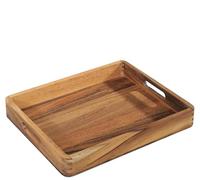 Zassenhaus Plateau de service en bois d'acacia - Plateau avec poignées - Plateau à petit-déjeuner - Plateau en bois décoratif - Plateau pour vaisselle - Bois dur issu de sources durables - 44 x 36 x 6