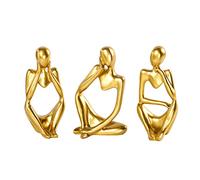 ZASTION BMLCGJ Statue de penseur dorée - Sculpture d'art Abstrait - Figurines de Collection en résine dorée pour la Maison, Le Salon, Le Bureau, Une étagère, Excellente idée Cadeau (doré)