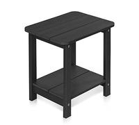 ZASTION Tikea Adirondack Outdoor Side Table, 16.7" Outdoor End Table for Patio Pool Porch, All Weather Resistant Outdoor Patio Furniture Black
