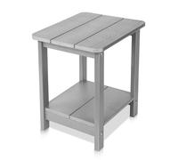 ZASTION Tikea Adirondack Outdoor Side Table, 16.9" Outdoor End Table for Patio Pool Porch, All Weather Resistant Outdoor Patio Furniture Gray