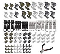 Zasvec 142 Pièces Kits de Réparation de Fermeture Éclair en Alliage de Zinc Curseur Fermeture Eclair Remplacement de Fermeture à Glissière #3#5#8 Accessoires de Remplacement avce 1 Pinces