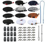 Zasvec Cordons de Rechange de Serrage 12 pièces Cordons de Serrage Universels de Rechange Corde en Coton avec Outil de Filetage Arret de Cordon Couture Boutons pour Pantalons Sweats à Capuche