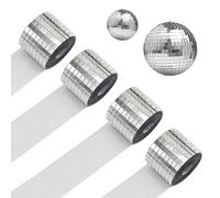 Zasvec Mini Mosaique Miroir Autocollant 4 Rouleaux 6400 Pièces Carrés Miroirs Mosaique en Verre Carreaux de Mosaïque Carrelage Mosaique Autocollant Déco pour Décoration Boule Disco, DIY, 5MM