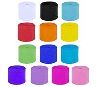 Zasvec Papier Crépon 28 Rouleaux Papier Crepon Couleur Crépon Bandes Papier Crepon Rouleau Party Papier de Crêpe Streamers Party Crepe Paper Craft pour Anniversaire Fêtes Mariage 14 Couleurs 10m*3,5cm