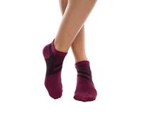 ZaTech Chaussettes courtes pour fasciite plantaire, chaussettes de compression, chaussettes de soutien, pour homme et femme, bordeaux, 35-39