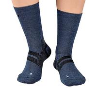 ZaTech Chaussettes de compression en mérinos, chaussettes pour fasciite plantaire, chaussettes de contention. (FR/ES, Numérique, 39, 41, Taille normale, Taille normale, Bleu denim/Noir)