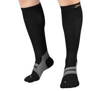 ZaTech chaussettes de compression pour la fasciite plantaire pour hommes et femmes, chaussettes de compression sport, chaussettes de contention pour thrombose, 20-30 mmHg. (Noir/Gris, 39-41)