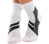 ZaTech Chaussettes de compression pour la fasciite plantaire. Soutien du talon, de la cheville et de la voûte plantaire. (FR/ES, Numérique, 41, 43, Taille normale, Taille normale, Blanc/Noir)