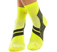 ZaTech Chaussettes de compression pour la fasciite plantaire. Soutien du talon, de la cheville et de la voûte plantaire. (FR/ES, Numérique, 43, 45, Taille normale, Taille normale, Jaune/Noir)