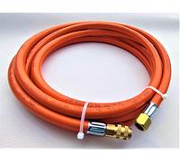 ZaTeChS Propan Butan Tuyau de gaz 200cm (2m) | 10 Bar | Ø6.3mm | DN5 3/8" Pouces LKS Raccordement a rapidevec raccord | jusqu'à -30°C | Flexible | Pantalon pour Le Camping, Les barbecues à gaz