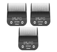 ZATEIRL Lot de 3 Lames de Toilettage 3-3/4FC Détachables pour Chien - Lame en Acier de 1/2 Pouce (13mm) - Compatible avec Andis, Oster A5, Wahl KM-10, Moser, Heiniger - Noir