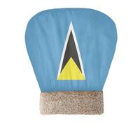 Zathe Niche pour chat ou chiot avec drapeau Sainte-Lucie pour animal domestique en peluche douillette semi-fermée
