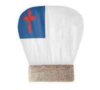 Zathe Sac de couchage couvert pour chat - Drapeau chrétien bleu - Sac d'hiver semi-fermé en peluche douce