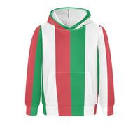 Zathe Sweat à manches longues pour garçons et filles - Streetwear - Poche kangourou - XXS, Drapeau Italie - Dimensions exactes officielles, 7-8 ans