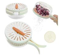 Zatixbu Essoreuse à Salade - Saladier Essoreuse à Main avec Panier Amovible, Couvercle Verrouillable et Poignée Ergonomique pour Légumes Feuillus, 9.8 Pouces, Marron