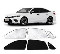 ZATOOTO Car Window Shades for Honda Civic 2017-Present, Side Window Sun Shade with Double Layer Reversible, Black for Blackout Privacy Silver for UV Blocking for Camping Sleeping Travel