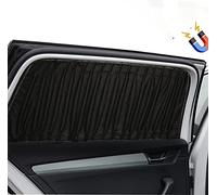 ZATOOTO Pare Soleil Rideau Voiture Arriere - Rideaux rétractables avec Protection UV pour Bloquer la lumière du Soleil, Pare-soleils pour Vitres Latérales Auto en Daim épais, Noir (2pcs)