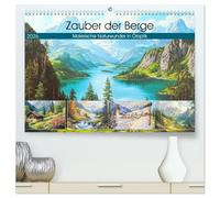 Zauber der Berge. Malerische Naturwunder in Öloptik (hochwertiger Premium Wandkalender 2026 DIN A2 quer), Kunstdruck in Hochglanz: Eine Reise zu sanfte Almwiesen und majestätischen Gipfeln