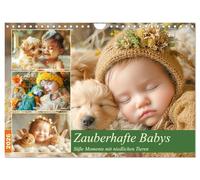 Zauberhafte Babys. Süße Momente mit niedlichen Tieren (Wandkalender 2026 DIN A4 quer), CALVENDO Monatskalender: Niedliche Babys mit ihren tierischen Freunden