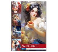 Zauberhafte Märchenillustrationen im Romantik-Stil (Wandkalender 2026 DIN A2 hoch), CALVENDO Monatskalender: Märchen sind beliebt und zaubern ein Lächeln ins Gesicht