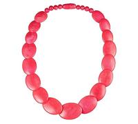 ZAVANA Gros Collier Fantaisie Rose pour Femme, Collier Plastron Rose Bonbon fait Main, Long de 60cm, Bijoux Fantaisie pour Femme