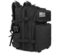Zavothy 45L Sac à Dos Militaire Hommes Femmes, Sac à Dos de Randonnée, Travail en Plein Air Bundeswehr, MOLLE Sac à Dos Tactique de Survie, Étanche, pour Le Trekking Camping Voyages Chasse, Noir
