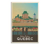 ZAVRAK Plaque en métal - Motif château du Québec Frontenac - Style rétro - Pour la maison, la cuisine, le bar, le café, le club - Décoration murale vintage - 30 x 43 cm
