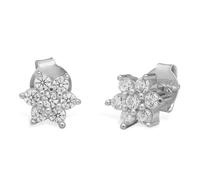 ZAVYA Boucles d'oreilles à tige en argent sterling 925 et oxyde de zirconium | Bijoux élégants | Cadeau pour femmes et filles | Avec certificat d'authenticité et poinçon 925, One Size, Argent sterling
