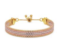 ZAVYA Bracelet chaîne modeste triple ton en argent sterling 925 | Cadeau pour femmes et filles | Avec certificat d'authenticité et poinçon 925, Adjustable, Argent sterling, Pas de pierre précieuse