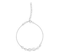 ZAVYA Bracelet infini en argent sterling 925 | Plaqué or rose somptueux oxyde de zirconium - Bracelet chaîne pour femme | Avec certificat d'authenticité et poinçon 925, One Size, Argent sterling
