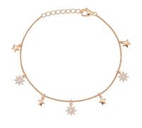ZAVYA Bracelet modeste en argent sterling 925 plaqué or rose avec oxyde de zirconium | Cadeau pour femmes et filles | avec certificat d'authenticité et poinçon 925